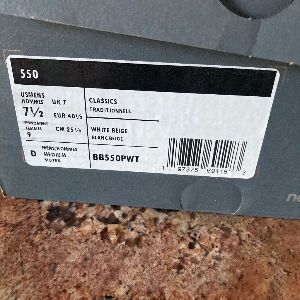 New Balance 550 Perforated White Leather Brand New Us 9